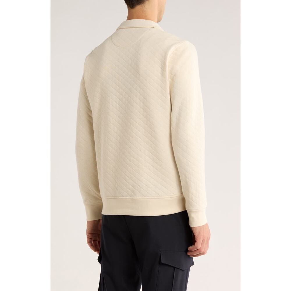Original Penguin Quilted Pullover Sweatshirt Cream L/G - Picture 2 of 5